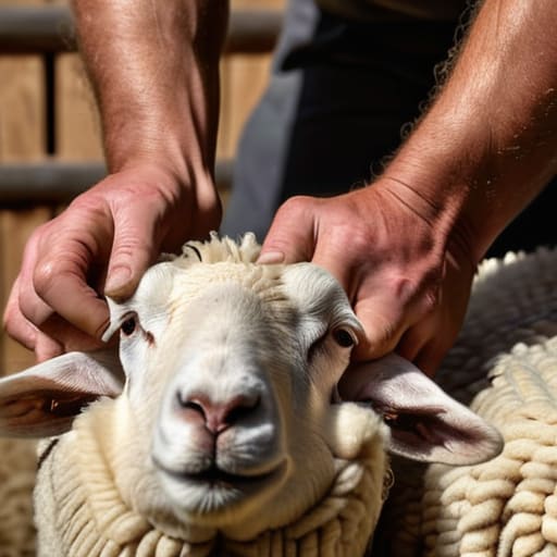 Learning how to shear and handle wool.